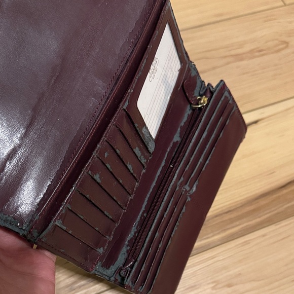 Coach Burgundy Leather Wallet with Buckle - Picture 3 of 4